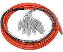 12-Strand Pre-Loaded Multimode OM1 SC Slide-Out 1U Fiber Patch Panel with Jacketed Pigtail Bundle