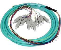 48-Strand Pre-Loaded OM3 MultiMode SC Slide-Out 2U Fiber Patch Panel with Jacketed Pigtail Bundle