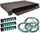 36-Strand Pre-Loaded OM3 Multimode 1U 10G LC Slide-Ou Fiber Patch Panel with Jacketed Pigtails Bundle