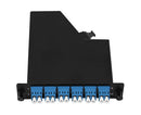 MTP® Elite Cassette - 1x12 Fiber MTP/APC Elite-Male (With Pins), LC/UPC 12 Fiber, SM, Blue Adapters, LGX Compatible, A-Polarity