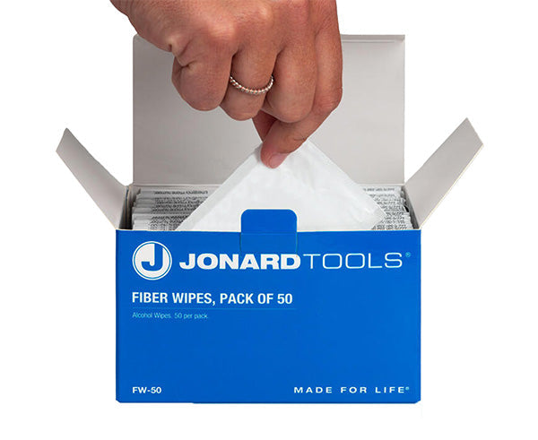 FW-50 Fiber Wipes, Wet (Pack of 50) | Jonard Tools