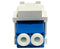 Fiber Keystone Jack, Single Mode, LC Duplex, White