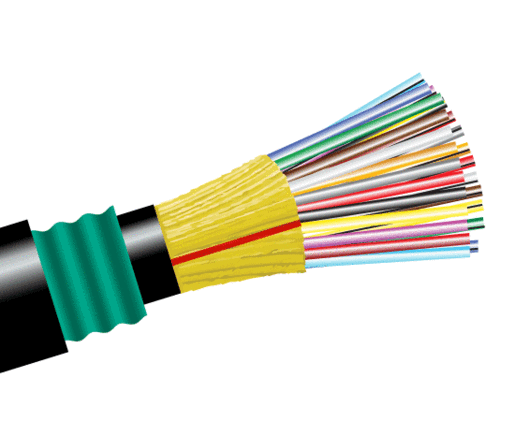 Direct Burial Polyethylene Fiber Optic Cable, Multimode 10 Gig OM3, Outdoor