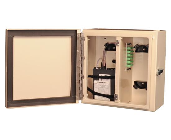 NEMA 4 Rated Fiber Wall Mount Enclosure, 2 Panel & 2 Splice Tray Capacity