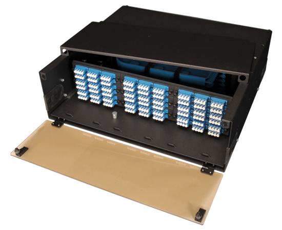 High Density Slide-Out Patch Panel, Rack Mount 3RU, 9 Adapter Panel & 6 Splice Tray Capacity