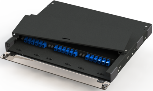 Fiber Patch and Splice Panel, Slide-Out, 1U, 3 Adapter Panel Capacity