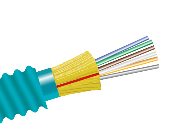 Fiber Optic Cable, 6 Strand, Multimode, 50/125 10 Gig OM3, Armored Indoor Distribution, Plenum