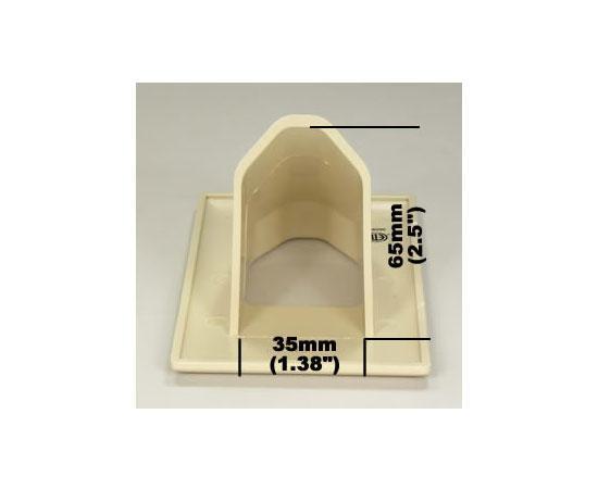 1-Gang Recessed Wall Plate - recess dimensions - ivory