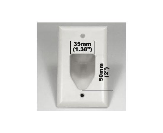 1-Gang Recessed Wall Plate - opening dimensions