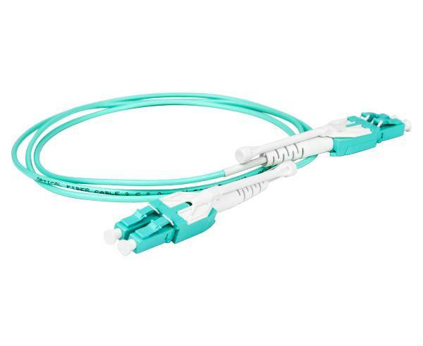 Switchable Uniboot Fiber Patch Cable Pull/Push, LC to LC, Duplex, 10 Gig Multimode 50/125 OM4