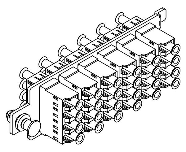 High Density Fiber Adapter Plate, Multimode, 6 LC Quad Couplers