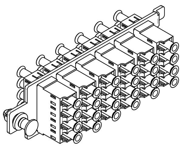 High Density Fiber Adapter Plate, Single Mode, 6 LC/UPC Quad Couplers