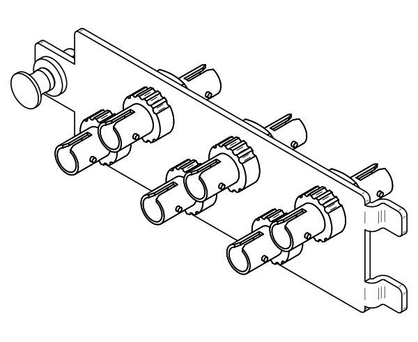 High Density Fiber Adapter Plate, Multimode/Single Mode, 6 ST Simplex Couplers