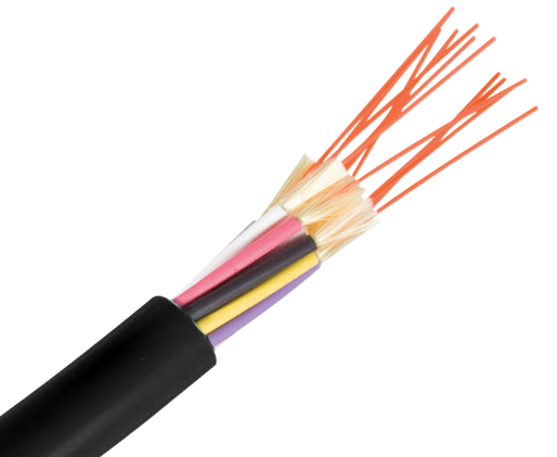 Breakout Riser Fiber Optic Cable, Multimode 10 Gig OM3, Indoor/Outdoor