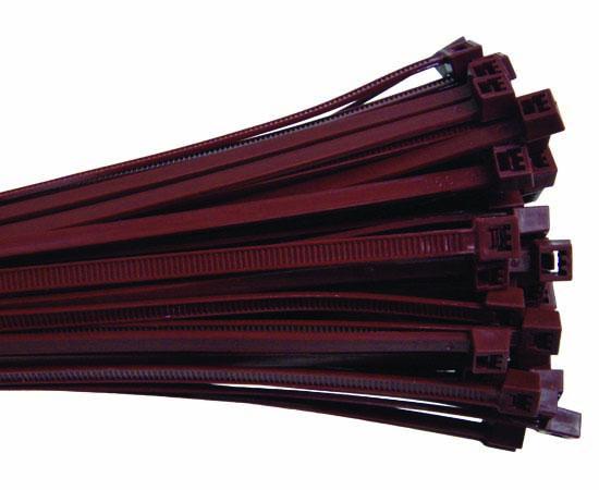 Plenum 7" Nylon Cable Tie 50lbs tensile strength Burgundy 100pk