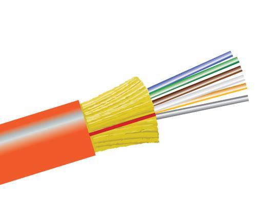 Tight Buffer Distribution Plenum Fiber Optic Cable, Multimode, OM1, Indoor/Outdoor