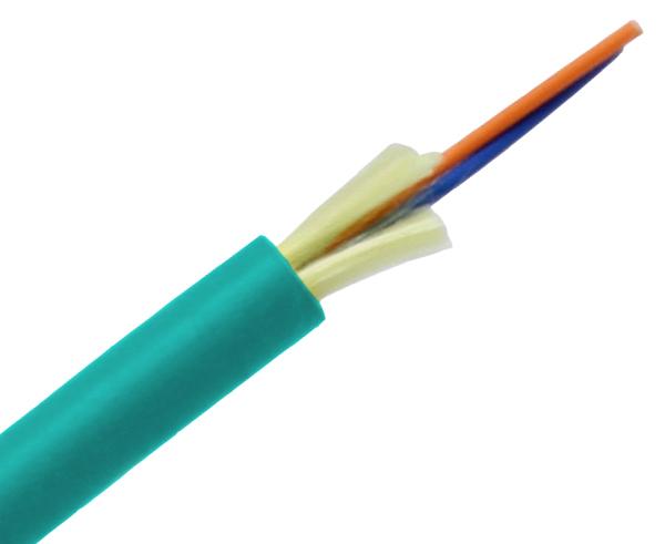 2 Strand Distribution Fiber 10GB Corning Glass Multi Mode 50/125 Riser Indoor OFNR Tight Buffer