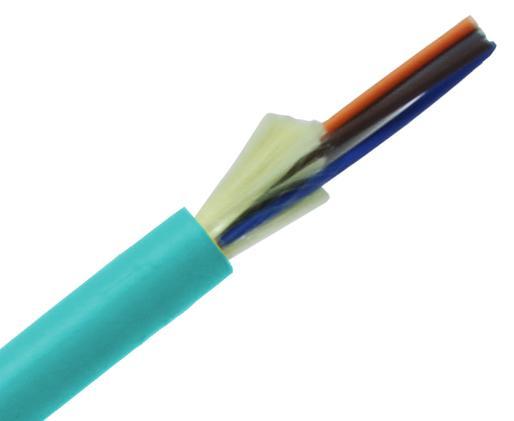 Tight Buffer Distribution Riser OFNR Fiber Optic Cable, Multimode, OM4, Corning Fiber, Indoor