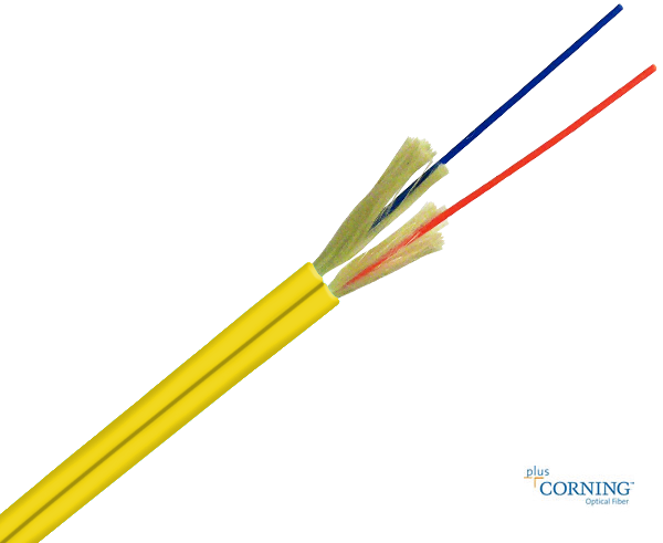 Duplex Cable Corning Fiber Single Mode 9/125 Plenum OFNP