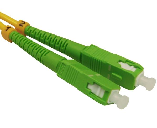 Fiber Optic Patch Cable, SC/UPC to SC/APC, Single-Mode 9/125, Duplex