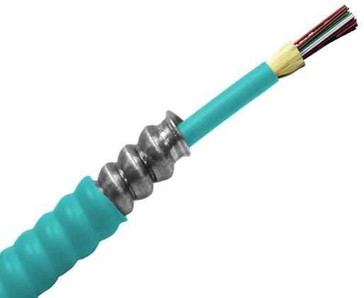 Armored Distribution, Plenum Fiber Optic Cable, Multimode OM3, Corning Fiber, Indoor, OFCP (Per Foot)