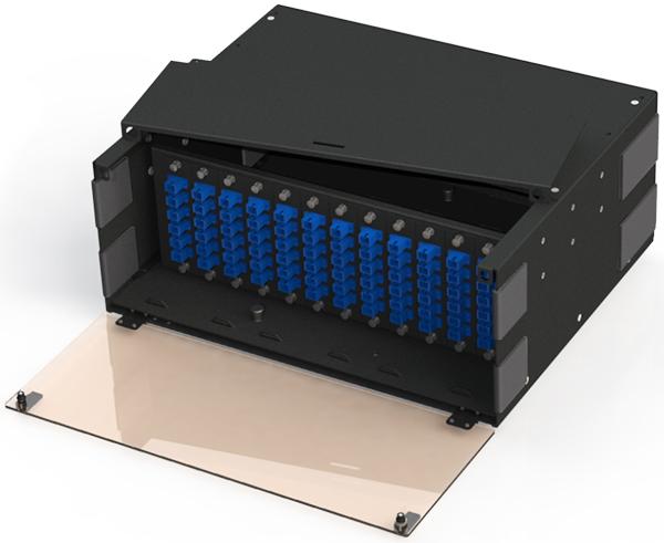 Slide-Out Patch Panel, Rack Mount 4RU, 12 Panel & 8 Splice Tray Capacity