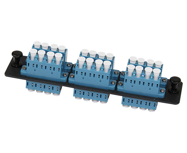 Fiber Adapter Panel, Single Mode, 6 LC/UPC Quad Couplers