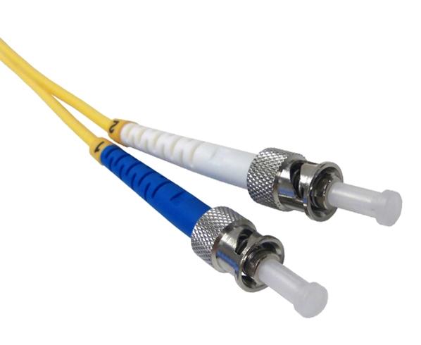 Fiber Optic Patch Cable, ST to ST, Single Mode 9/125, Duplex