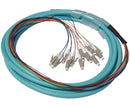 LC UPC 12 Fiber OM3 Multimode Pigtail, Jacketed, 3M