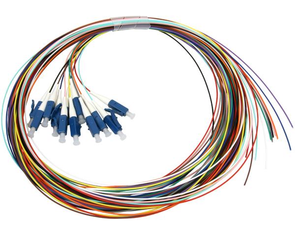 Single-Mode Fiber Pigtails, 12 Strand Jacketed, LC, 2 Meter