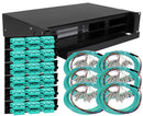 72-Strand Pre-Loaded OM3 MultiMode SC Slide-Out 2U Fiber Patch Panel with Jacketed Pigtail Bundle