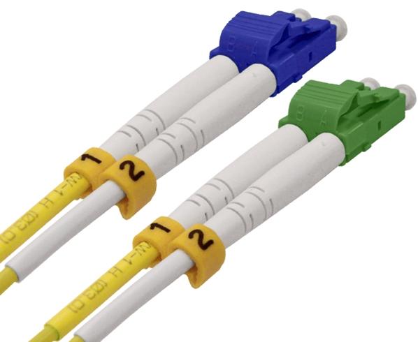 Fiber Optic Patch Cable, LC/UPC to LC/APC, Single Mode 9/125, Duplex