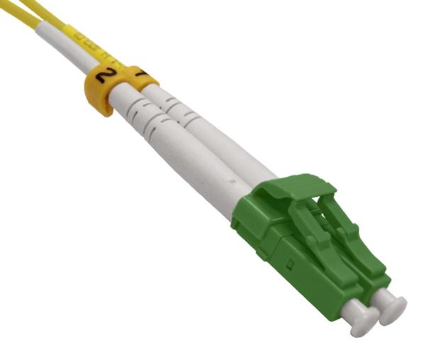 Fiber Optic Patch Cable, LC/APC to LC/APC, Single Mode 9/125, Duplex