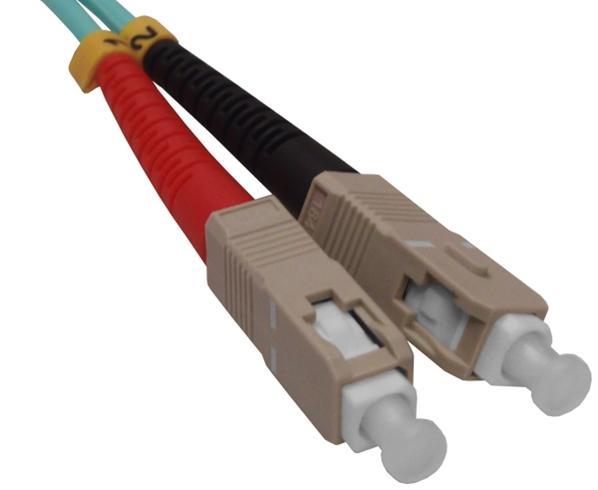 Fiber Optic Patch Cable, LC to SC, 10 Gig Multimode 50/125 OM3, Duplex