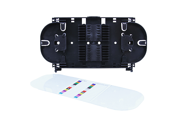 Fiber Splice Tray, 24 Single Fusion Splices, Plastic, 8.82" x 4.5" x 0.50"