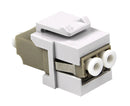 Fiber Keystone Jack, Multimode, LC Duplex, White