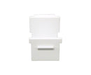 Blank White Keystone Jacks, Snap In, HD Style, UL Listed - alternate view