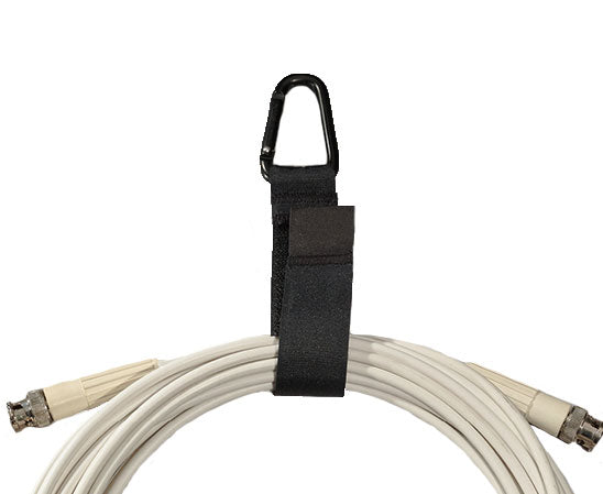 Cable Carrier, Black Carabiner, 5 pack, 1in x 9in