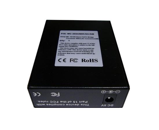 Media Converter, Single Mode, Fast Ethernet, 60K, RJ45-Duplex SC