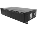 Media Converter Rackmount Chassis with Power Supply, 14 Slots, Black