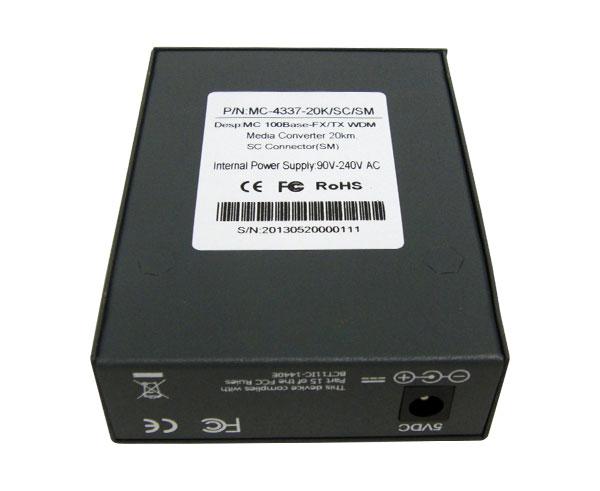 WDM Media Converter, Single-Mode, Fast Ethernet, TX1310nm 20K, RJ45-SC