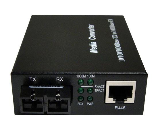 Media Converter, Multimode, Gigabit Ethernet, 550M, RJ45-Duplex SC