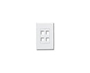 Screwless Keystone Wall Plate, Single-Gang - 4-port - White