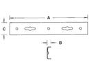 Channel Bar 11" long galvanized for 2 or 3 617's or 613's