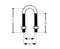 U - Bolts, Steel, Rigid, IMC and EMT, 1/2" - 4" - diagram