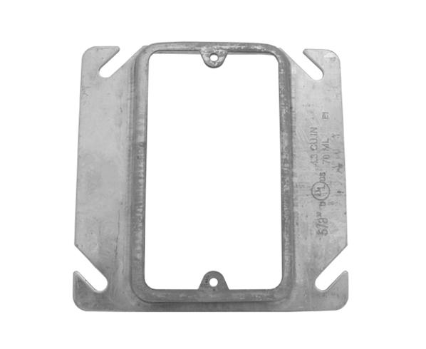 Electrical Box Cover, 4" Steel Square, Single Gang