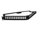 V Hinged Blank Angled Patch Panel, High Density, 24 Port Shielded - Front Left