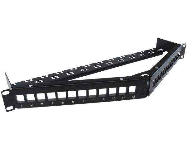 Shielded High Density Blank Angled Keystone 24-Port / 1U, 48-Port / 2U Patch Panel