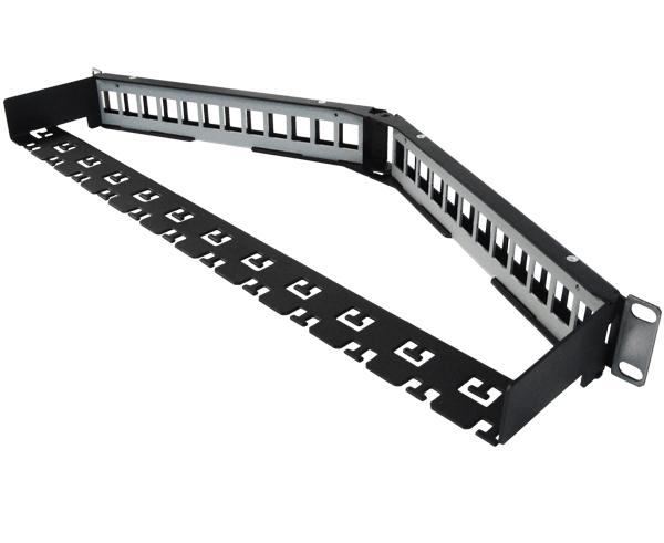 Shielded High Density Blank Angled Keystone 24-Port / 1U, 48-Port / 2U Patch Panel