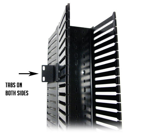 Vertical Slotted Duct Cable Manager w/ Cover, Double-Sided, Center Mount/Front & Rear.